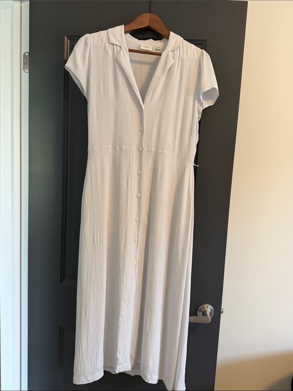 Wilfred light blue Button-Front Short Sleeve Maxi Dress